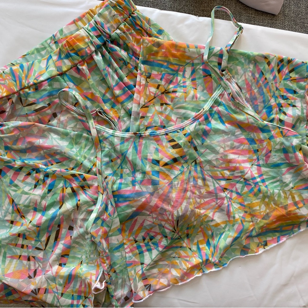 Colorful Geometric Cami and Shorts Set - Mint Multi